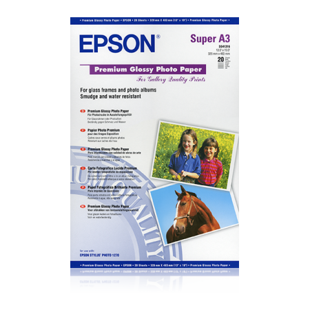 Epson Premium Glossy Photo Paper, DIN A3+, 250g/m², 20 Sheets C13S041316