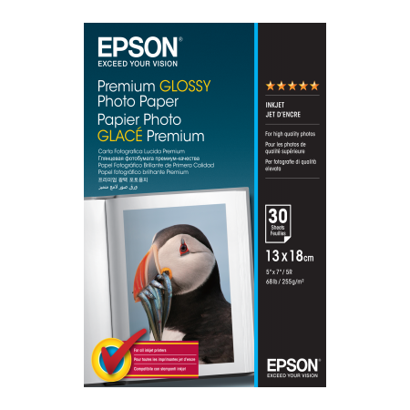 Epson Premium Glossy Photo Paper - 13x18cm - 30 Arkuszy C13S042154