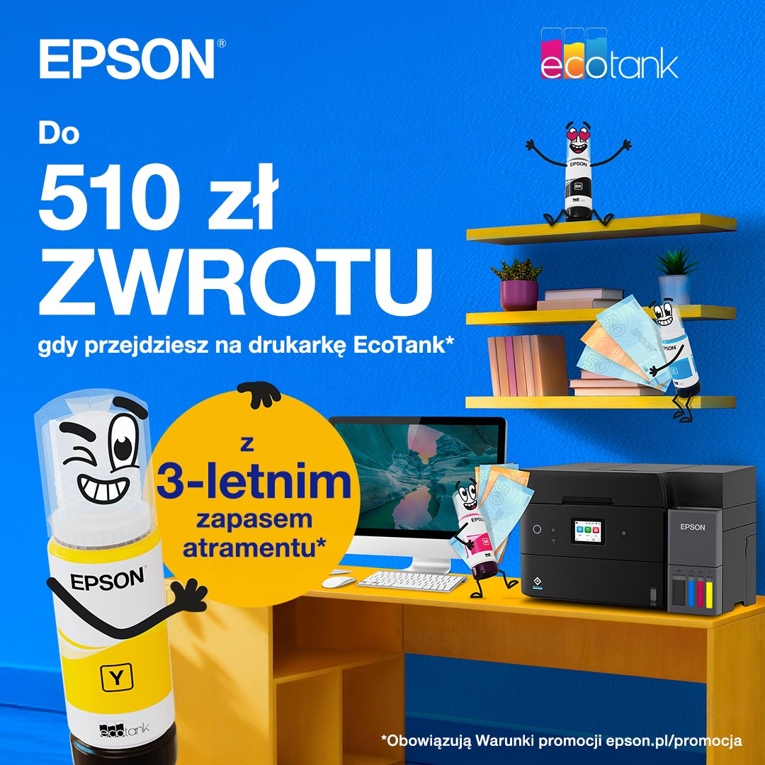 CASCHBACK na wybrane modele EPSON ECOTANK