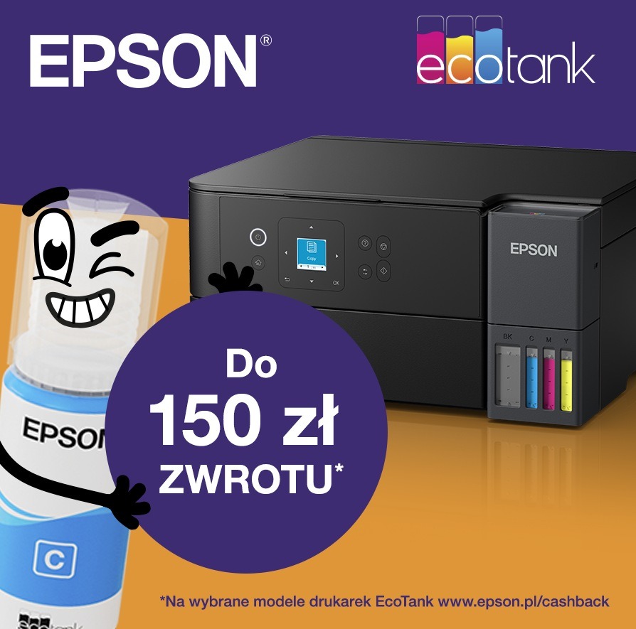 Do 150zł zwrotu na wybrane modele Epson Ecotank